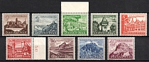 1939 Third Reich, Germany (Mi. 730 y - 738 y, Full Set, Margins, Plate Number, CV $80, MNH)