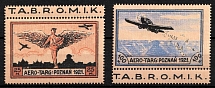 1921 Second Polish Republic, Airmail (Fi. L 1 - L 2, Full Set, Rose Paper, Margins, CV $220, MNH)