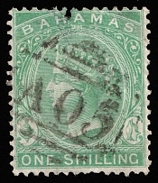1863-80 1S Bahamas, British Colonies (SG 39, Canceled, CV $80)