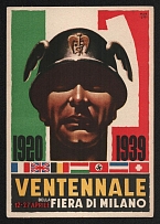 1939 'Milan Fair, International Championship', Italian Fascist Propaganda Postcard
