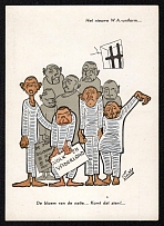 1944 Germany Third Reich, Netherlands Anti Nazi Caricature postcard