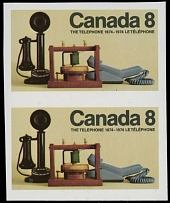 Canada - Modern Errors and Varieties - 1974, Telephone Centenary, 8c multicolored, vertical imperforate pair, nice margins all around, full OG, NH, VF, only 100 imperf stamps were produced, Unitrade C.v. CAD$2,000, Scott #641a…