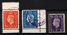 1944 Anti-British Propaganda, King George VI, German Propaganda Forgery (Mi. 6 - 8, Canceled, CV $160)