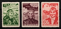 1939 The First Non - Stop Flight, Soviet Union, USSR, Russia (Full Set, MNH)