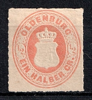 1867 1/2gr Oldenburg, German States, Germany (Mi. 16 B, CV $50)