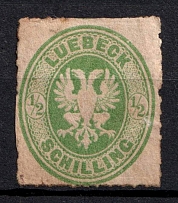 1863-67 1/2s Lubeck, German States, Germany (Mi. 8 A, CV $30)