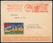 1936 (14 Aug) International Oriental Fair in Lviv, Second Polish Republic, Cover from Warsaw to Paris with Commemorative Cancellation