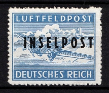 1944 Island Rhodes, Reich Military Mail Field Post Feldpost, INSELPOST, Germany (Mi. 8 B II, Signed, CV $200, MNH)