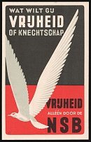 1941 German Occupation of the Netherlands, Postcard by the Collaborationist Party N.S.B., Propaganda (Mint)