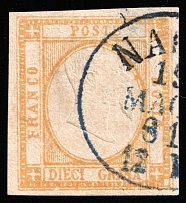 1861 10g Kingdom of Italy (Mi 6b, Canceled, CV $240)