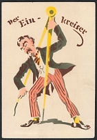1939 Germany, Third Reich, 'Chamberlain the map Maker', WWII propaganda postcard