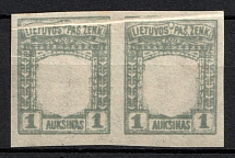 1919 1a Lithuania, Pair (Accordion, Foldover, MISSING Center, MNH)