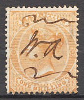 1863-72 British Mauritius Inverted Watermark CV $70 (Cancelled)