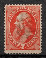 1873 7c Stanton, United States, USA (Scott 160, Vermilion, Canceled, CV $90)