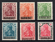 1920 Saar, Germany (Mi. 44 - 49, Full Set, Partially Signed, CV $40, MNH)