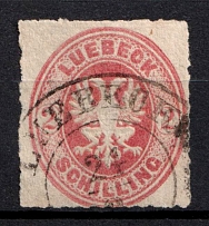 1863-67 2s Lubeck, German States, Germany (Mi. 10 A, Canceled, CV $120)