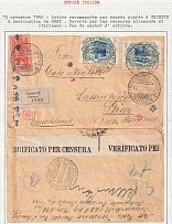1942 (15 Nov) Third Reich, Germany, Italian Empire, Express Mail, Censorship, Military Post, Registered, Cover from Trieste to Graz