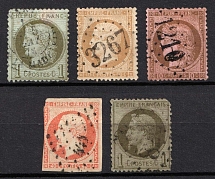 1853-73 50b France (Mi. 15, 20, 24, 45, 49 Canceled, CV $70)