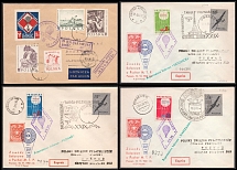 1960-61 Republic of Poland, Non-Postal, Cinderella, Stock of Balloon Covers (Commemorative Cancellations)