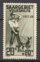 1927 Saarland Germany (Apostrophe after 'L', CV $320, MNH)