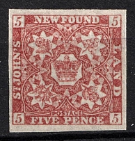 1862-64 5p Newfoundland, Canada (SG 19a, CV $120, MNH)