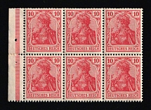 1918-19 German Empire, Germany, Block (Mi. H - Bl. 1 II a A, Margin, CV $100, MNH)