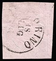 1853 40c Sardinia, Italy (Mi 6, Canceled, CV $1,200)