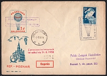 1958 (1 Sept) Republic of Poland, Non-Postal, Cinderella, Balloon Cover from Chojna to Poznan with Commemorative Cancellation