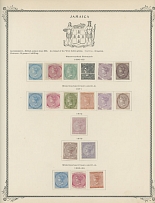 British Commonwealth - Jamaica - COLLECTION ON PAGES: 1860-1970, over 300 mint stamps, starting with Queen Victoria on paper with Pineapple and Crown CC watermark, practically complete for the period with missing just No.4 and …
