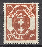1922 Danzig Gdansk Germany (Printing Error, Overinked)