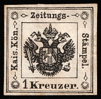 1859 1K Austria, Lombardy-Venetia, Newspaper stamp (Mi 1, CV $1,450)