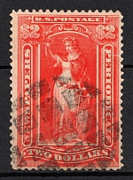 1897 2D Statue of Freedom, Newspaper and Periodical Stamp, United States, USA (Scott PR120, Canceled, CV $110)