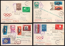 1960-61 Republic of Poland, Non-Postal, Cinderella, Stock of Balloon Covers (Commemorative Cancellations)
