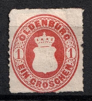 1862 1g Oldenburg, German States, Germany (Mi. 17 A, Sc. 18, CV $180)