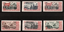 1947 30th Anniversary of the October Revolution, Soviet Union, USSR, Russia (Zv. 1093 - 1098, Full Set, Imperforate, MNH)