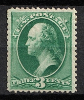 1873 3c Washington, United States, USA (Scott 158, Green, CV $40)