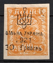 1921 10hrn on 100r RSFSR 'Free Ukraine', Ukrainian Insurgent Army (УПА) (Rare)