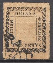 1862 British Guiana CV $550 (Old Forgery, Cancelled)
