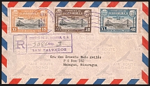 1939 (14 Apr) San Salvador, El Salvador - Managua, Nicaragua, Registered Airmail First Day Cover (FDC)