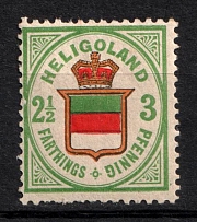 1877 2.5f on 3pf Heligoland, German States, Germany (Mi. 17 b, Signed, CV $230)