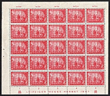 1947 12pf Allied Zone of Occupation, Germany, Full Sheet (Mi. 965, Plate Numbers, CV $30, MNH)
