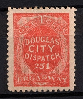 1879 1с Douglas' City Despatch, New York, United States, Locals (Sc. 59L4, CV $30)