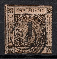 1851 1kr Baden, German States, Germany (Mi. 1 a, Canceled, CV $1,300)