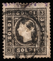 1858 3s Austria, Lombardy-Venetia (Mi 7I, Canceled, CV $270)