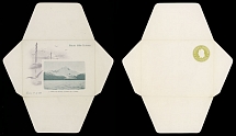 Worldwide Air Post Stamps and Postal History - Argentina - 1900(c), ''Feliz Ano Nuevo'', view of the Canal de Beagle (3c) and view of Bahia Lapataia (5/15c), two stationery envelopes with illustrations inside promoting pigeon …