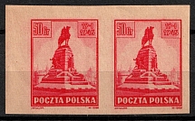 1945 50gr Republic of Poland, Pair (Fi. 362 z1 P3, Proof, Imperforate, MNH)
