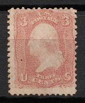1861 3c Washington, United States, USA (Scott 65, Rose, CV $130)