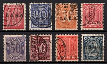 1920-22 Joining of Upper Silesia, Germany, Official Stamps (Mi. 9, 11 - 16, Canceled, CV $60)
