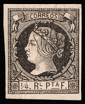 1862 1/4r Spanish West Indies, Spanish Colonies (Mi 12, CV $25)