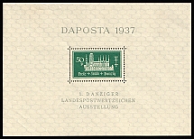 1937 Danzig Gdansk, Germany, Airmail, Souvenir Sheet (Mi. Bl 1 b, CV $20, MNH)
